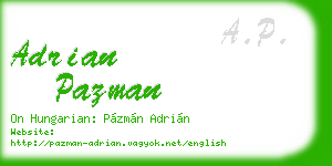 adrian pazman business card
